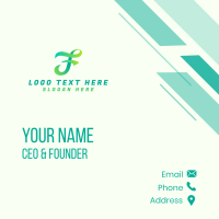 Gradient Script Letter F Business Card Design