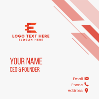 Letter E Orange  Business Card Design
