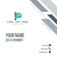 Swimming Pool Ladder Letter P Business Card Design