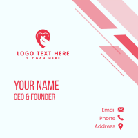 Finger Heart Location Pin Business Card Design