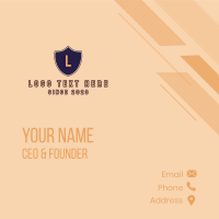 Varsity Shield Text Business Card Design