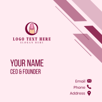 Pink Fingernail Circle Business Card Design