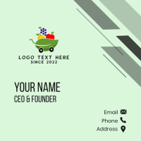 Grocery Supermarket Cart  Business Card Design