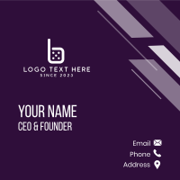 Dice Letter B Business Card Design