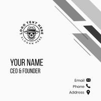 Hipster Skull Top Hat Business Card Design