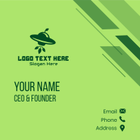 Spaceship Leaf Invasion Business Card Design