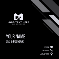 Pixel Gaming Digital Letter M Business Card Design