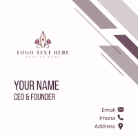 Floral Calligraphy Pen Business Card Design