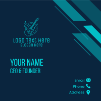 Neon Electric Guitar  Business Card Design