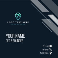 Airplane Pin Locator Business Card Design