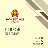 Colorful Tribal Mask  Business Card Design
