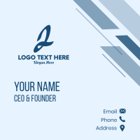 Handwritten Number 2  Business Card Design