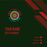 Flower Mandala Stained Glass Business Card Design