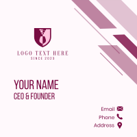 Shield Grape Wine Glass Business Card Design