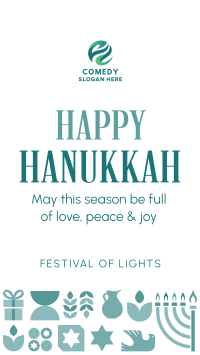 Happy Hanukkah Pattern Facebook story Image Preview