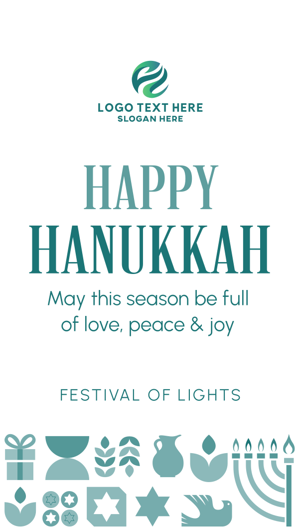 Happy Hanukkah Pattern Facebook Story Design