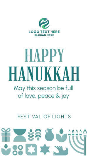 Happy Hanukkah Pattern Facebook story Image Preview