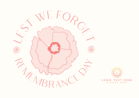 Lest We Forget Postcard Design