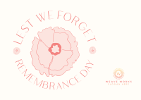 Lest We Forget Postcard Image Preview