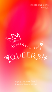 Cheers Queers Mardi Gras Instagram Story Design