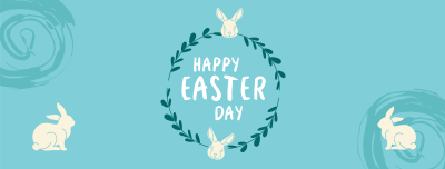 Easter Bunny Wreath Facebook cover