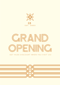 Minimalist Art Deco Grand Opening Poster Image Preview