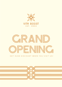 Minimalist Art Deco Grand Opening Poster Image Preview