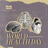 Vintage World Health Day Linkedin Post Image Preview