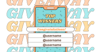 Comical Giveaway Winners Facebook Ad Design