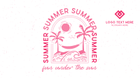 Summer Beach Badge Facebook Event Cover Design
