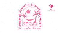 Summer Beach Badge Facebook Event Cover Image Preview