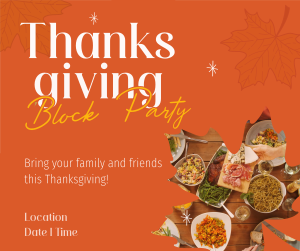 Thanksgiving Block Party Facebook post Image Preview