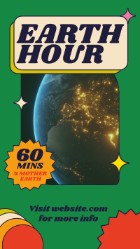 Retro Earth Hour Reminder Instagram story Image Preview