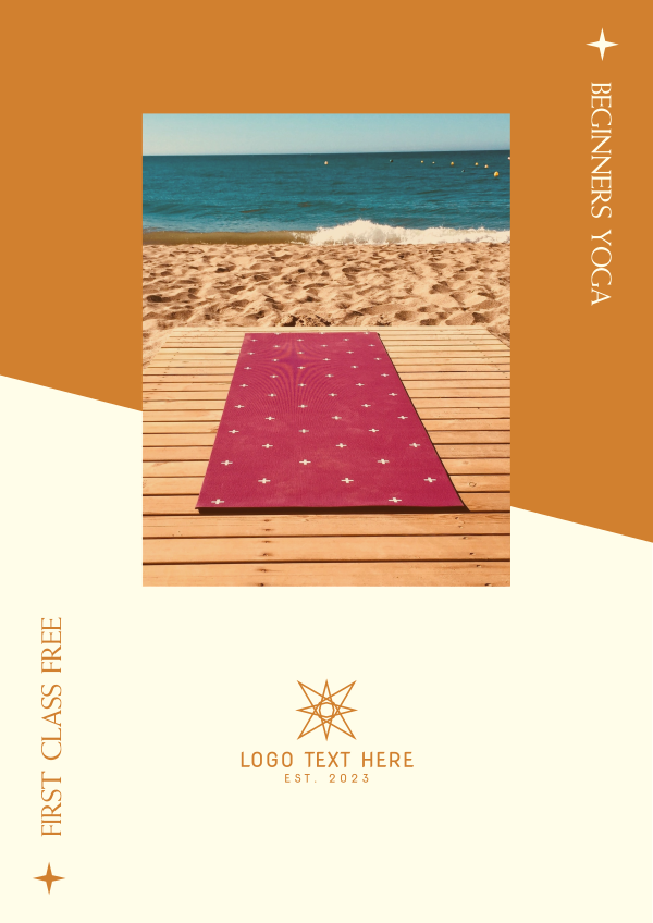Yoga Class Beach Flyer Design Image Preview