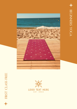 Yoga Class Beach Flyer Image Preview