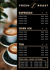 Fresh Roast Coffee Menu Image Preview