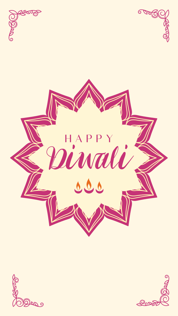 Ornamental Diwali Greeting Facebook Story Design