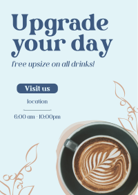 Free Upgrade Upsize Coffee Flyer Design