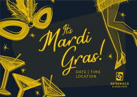 Flapper Mardi Gras Postcard Image Preview