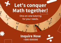 One-on-One Math Tutoring Postcard Design