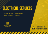 Electrical Services List Postcard Design