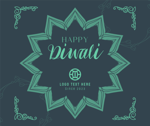 Ornamental Diwali Greeting Facebook Post Design Image Preview