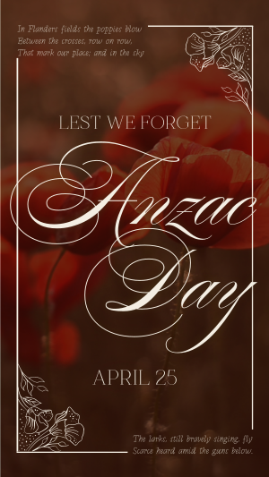 Elegant Anzac Day Facebook story Image Preview