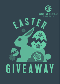 Floral Easter Bunny Giveaway Flyer Image Preview