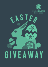 Floral Easter Bunny Giveaway Flyer Image Preview