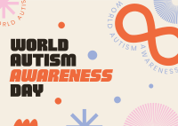 Abstract Autism Awareness Postcard Design