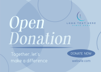 Together, Let's Donate Postcard Design