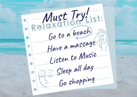 Beach Relaxation List Postcard Image Preview