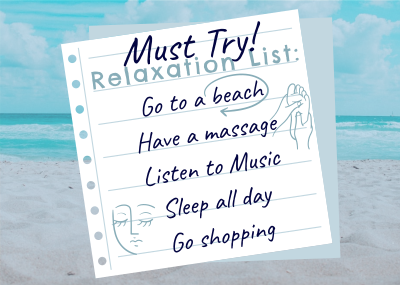 Beach Relaxation List Postcard Image Preview