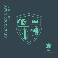 St. George's Day Shield Linkedin Post Design